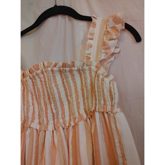 Haute Hippie Kids Style flutter‎ sleeve, tiered peasant Dress Maxi Lined Sz 12 - Picture 2 of 14